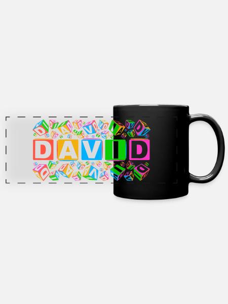 DAVID colourful cubes - Panorama-Tasse farbig - Schwarz