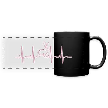 Rabbit Heart Rate - Full Colour Panoramic Mug - black - Front