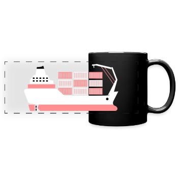 porte-conteneurs rose - Mug panoramique uni - noir - Devant