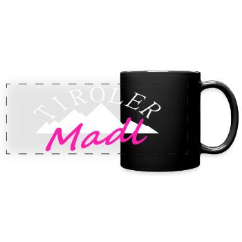 Tiroler Madl Statement lustige Sprüche Österreich - Panorama-Tasse farbig - Schwarz - Vorne