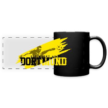 Fussball Dortmund - Panorama-Tasse farbig - Schwarz - Vorne