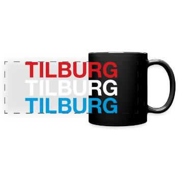 TILBURG Pays-Bas Drapeau des Pays-Bas - Mug panoramique uni - noir - Devant