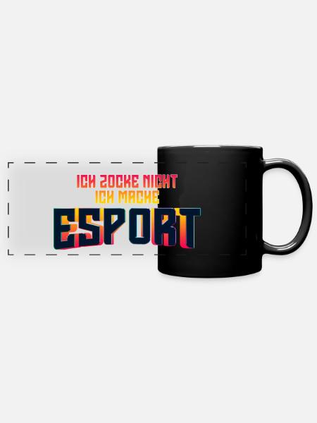 E-Sports Gaming - Panorama-Tasse farbig - Schwarz