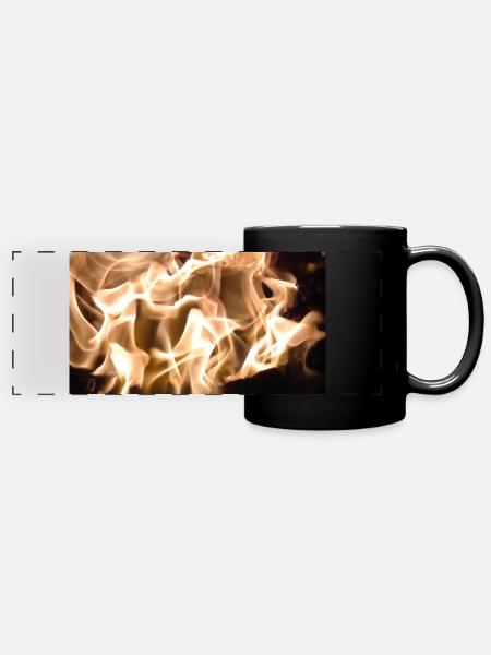 Feuer - Panorama-Tasse farbig - Schwarz