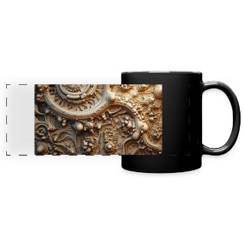 Abstraktes dekoratives Muster - Panorama-Tasse farbig - Schwarz - Vorne