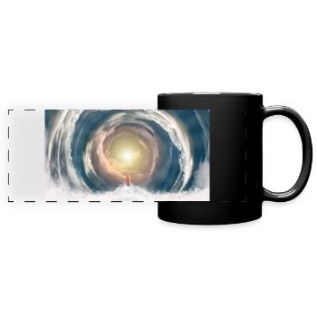 Celestial Light Beam - Full Colour Panoramic Mug - black - Front