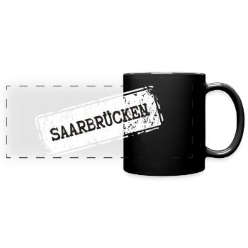 Saarbrücken City Logo Design - Full Colour Panoramic Mug - black - Front