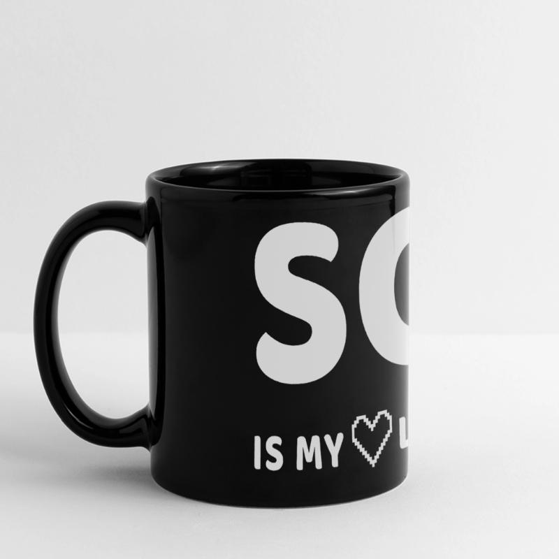 Celestial Code Pattern on Dark Background Full Colour Panoramic Mug