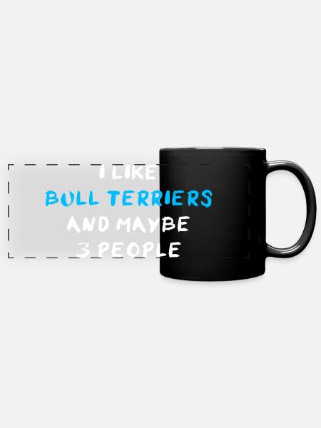 Bull Terrier Bullterrier - Panorama-Tasse farbig - Schwarz