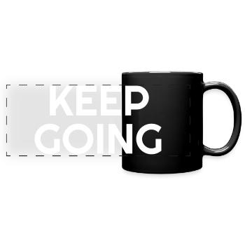Keep Going - Motivational Quotes - Full Colour Panoramic Mug - black - Front