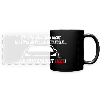 Auto Liebe Tuning - Panorama-Tasse farbig - Schwarz - Vorne