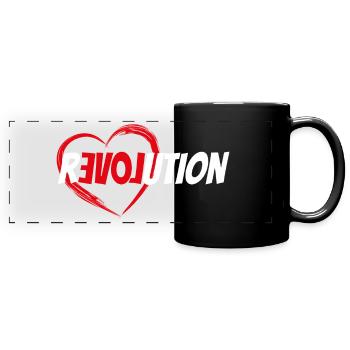 Love Revolution - Panorama-Tasse farbig - Schwarz - Vorne