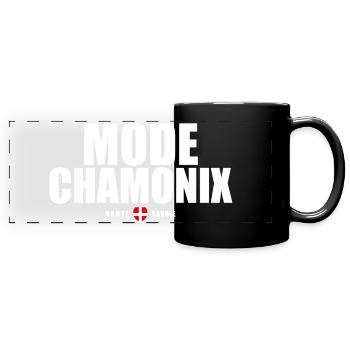 Mode Chamonix Mont Blanc haute savoie alpes - Mug panoramique uni - noir - Devant