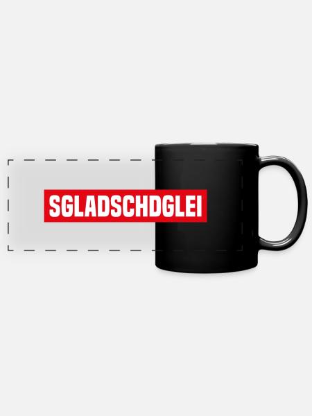 SGLADSCHDGLEI | SÄCHSISCH DIALEKT - Panorama-Tasse farbig - Schwarz