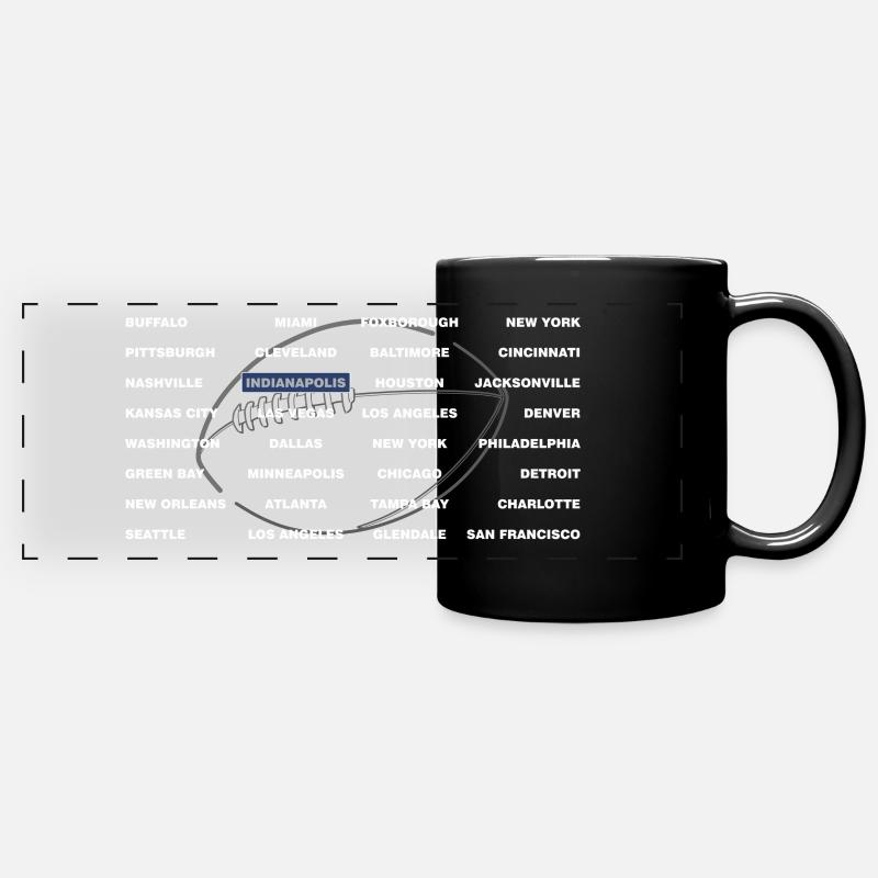 Football Cities Indianapolis - Full Colour Panoramic Mug - black