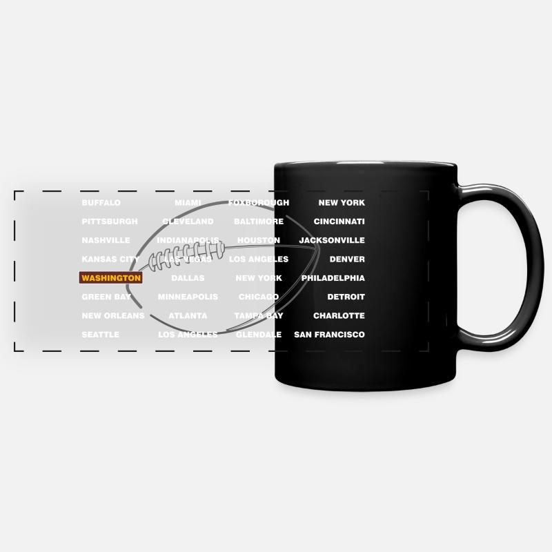 Football Cities Washington - Full Colour Panoramic Mug - black