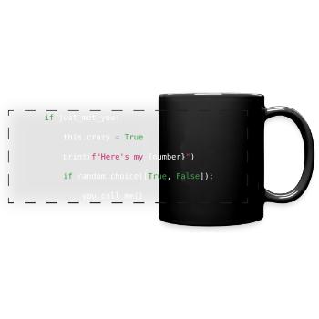 Call me maybe python - Full Colour Panoramic Mug - black - Front