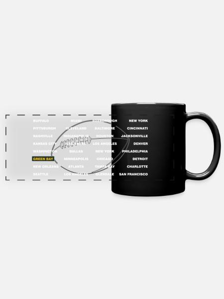 Football Cities Green Bay - Panorama-Tasse farbig - Schwarz