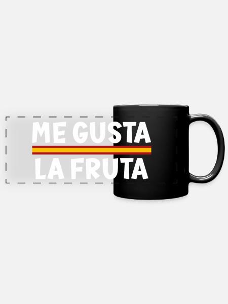 Ich mag Obst, Spanien - Panorama-Tasse farbig - Schwarz