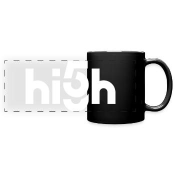 High Five - High 5 - Panorama-Tasse farbig - Schwarz - Vorne