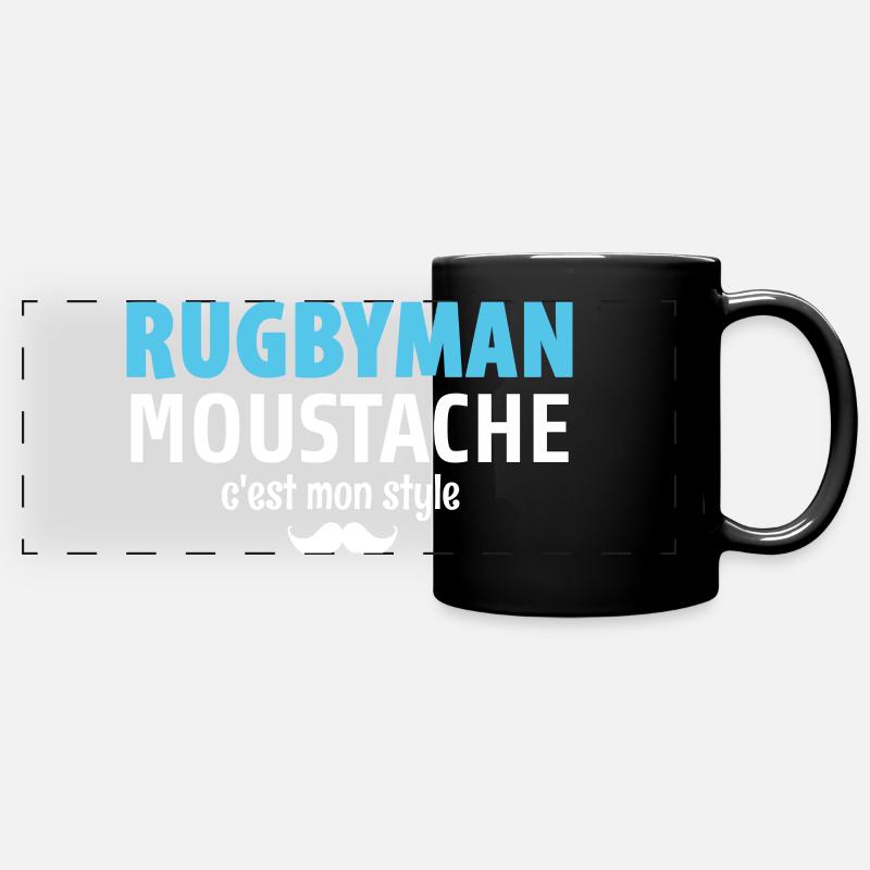 Rugby Moustache Style Statement - Mug panoramique uni - noir