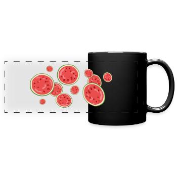 Der Duft der Wassermelone - Panorama-Tasse farbig - Schwarz - Vorne