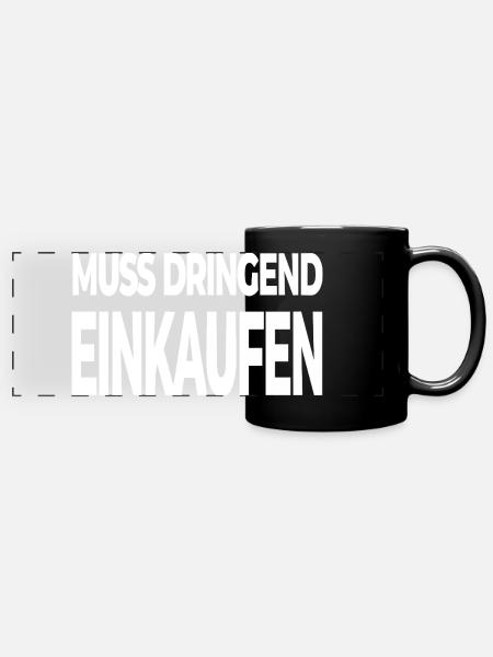 Einkaufen - Panorama-Tasse farbig - Schwarz