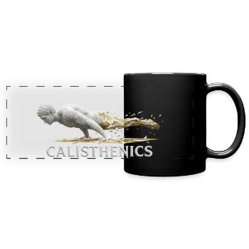 Calisthenics Planche - Griechische Statue - Panorama-Tasse farbig - Schwarz - Vorne