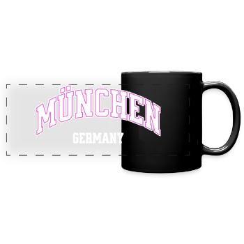 München Neonbogen Flair - Panorama-Tasse farbig - Schwarz - Vorne