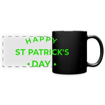 St. Patrick's Day Green - Panorama-Tasse farbig - Schwarz - Vorne