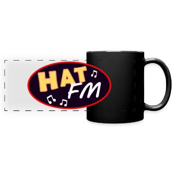 Hut FM - Panorama-Tasse farbig - Schwarz - Vorne