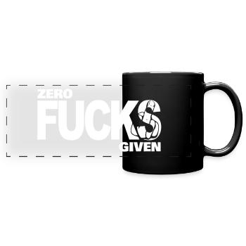 Zero Fucks Given White - Panorama-Tasse farbig - Schwarz - Vorne