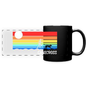 Canicross Hundesport Hundelauf Idee - Panorama-Tasse farbig - Schwarz - Vorne
