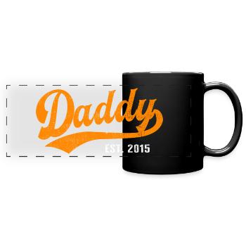 Daddy - Bester Dad Daddy Papa der Welt - est. 2015 - Panorama-Tasse farbig - Schwarz - Vorne