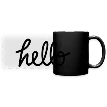 hello - Full Colour Panoramic Mug - black - Front