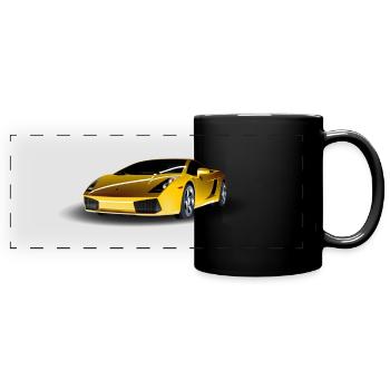 Voiture de sport Lambo cadeau - Mug panoramique uni - noir - Devant