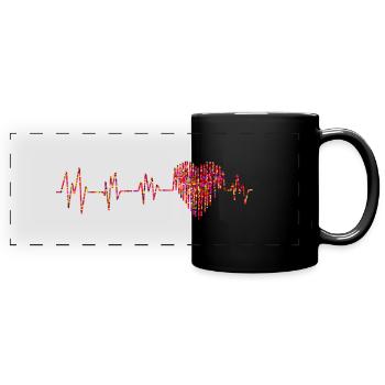 Battements de cœur - Mug panoramique uni - noir - Devant