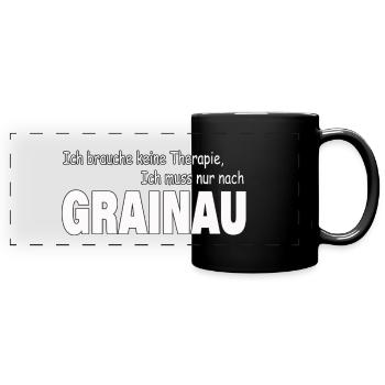 Therapie GRAINAU - Panorama-Tasse farbig - Schwarz - Vorne