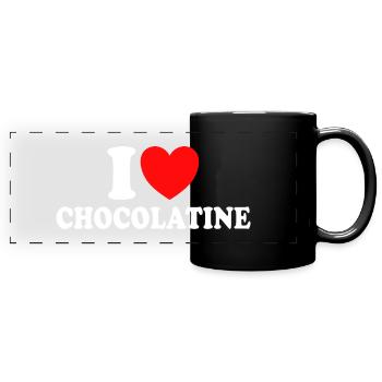 Humor Ich liebe Chocolatine Boulanger - Panorama-Tasse farbig - Schwarz - Vorne