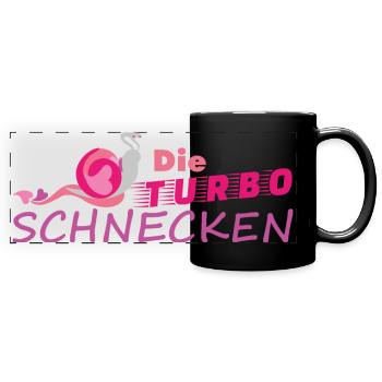 Muddy run shirt mud Matsch Laufshirt Team Schnecke - Panorama-Tasse farbig - Schwarz - Vorne