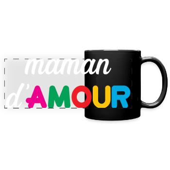 Maman d'Amour - Fête des Mères - Mug panoramique uni - noir - Devant