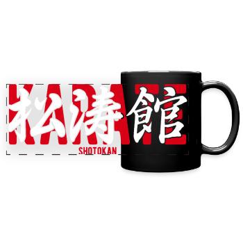 Shotokan Karate Martial Arts Dojo Kanji Japan - Panorama-Tasse farbig - Schwarz - Vorne