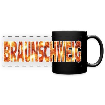 Braunschweig - Panorama-Tasse farbig - Schwarz - Vorne