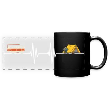 Camping du cœur - Mug panoramique uni - noir - Devant