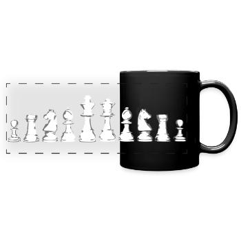 legendäre chessaddict v4 stücke - Panorama-Tasse farbig - Schwarz - Vorne