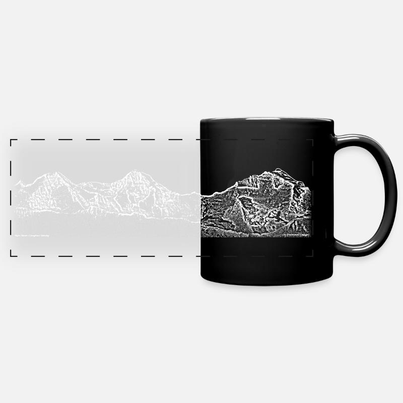 Eiger Mönch und Jungfrau - Panorama weiss - Panorama-Tasse farbig - Schwarz