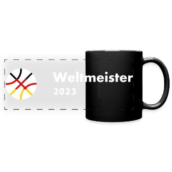 BASKETBALL WM 2023 - Panorama-Tasse farbig - Schwarz - Vorne