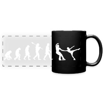 Eiskunstläufer - Evolution des Menschen / Darwin - Panorama-Tasse farbig - Schwarz - Vorne