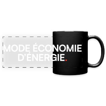 Energy-saving mode, humor, fatigue - Full Colour Panoramic Mug - black - Front