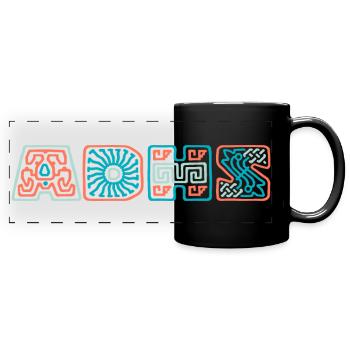 ADHS - Panorama-Tasse farbig - Schwarz - Vorne